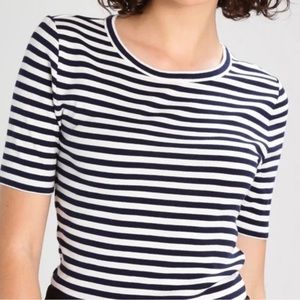 J Crew Perfect Fit T Shirt Navy White Stripe XS